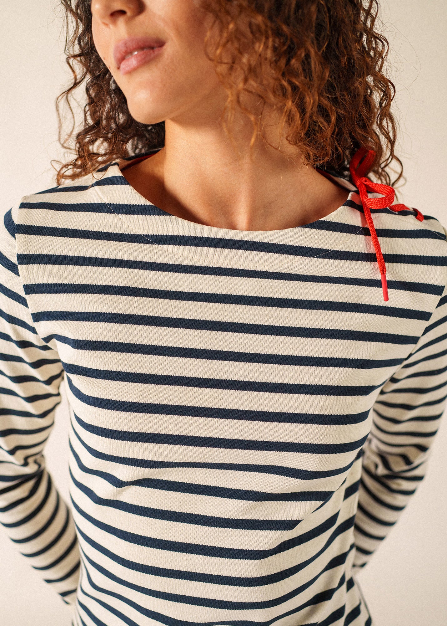 Cavalaire Breton shirt (ECRU/MARINE/TULIPE) - Image 7