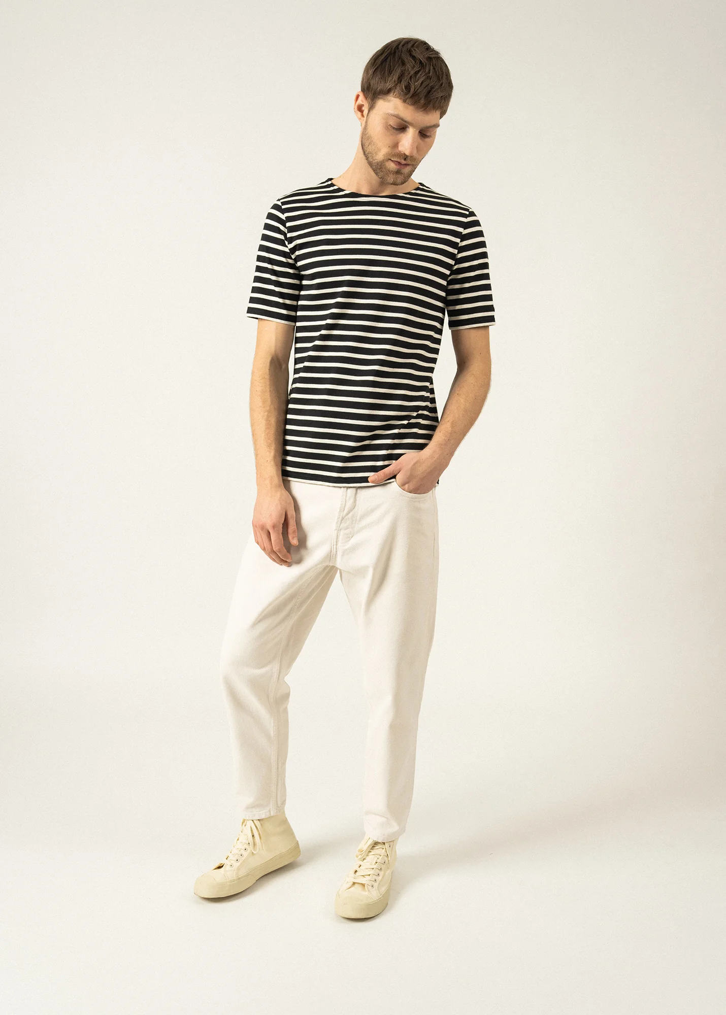 Levant Breton shirt (NOIR/ECRU) - Image 6