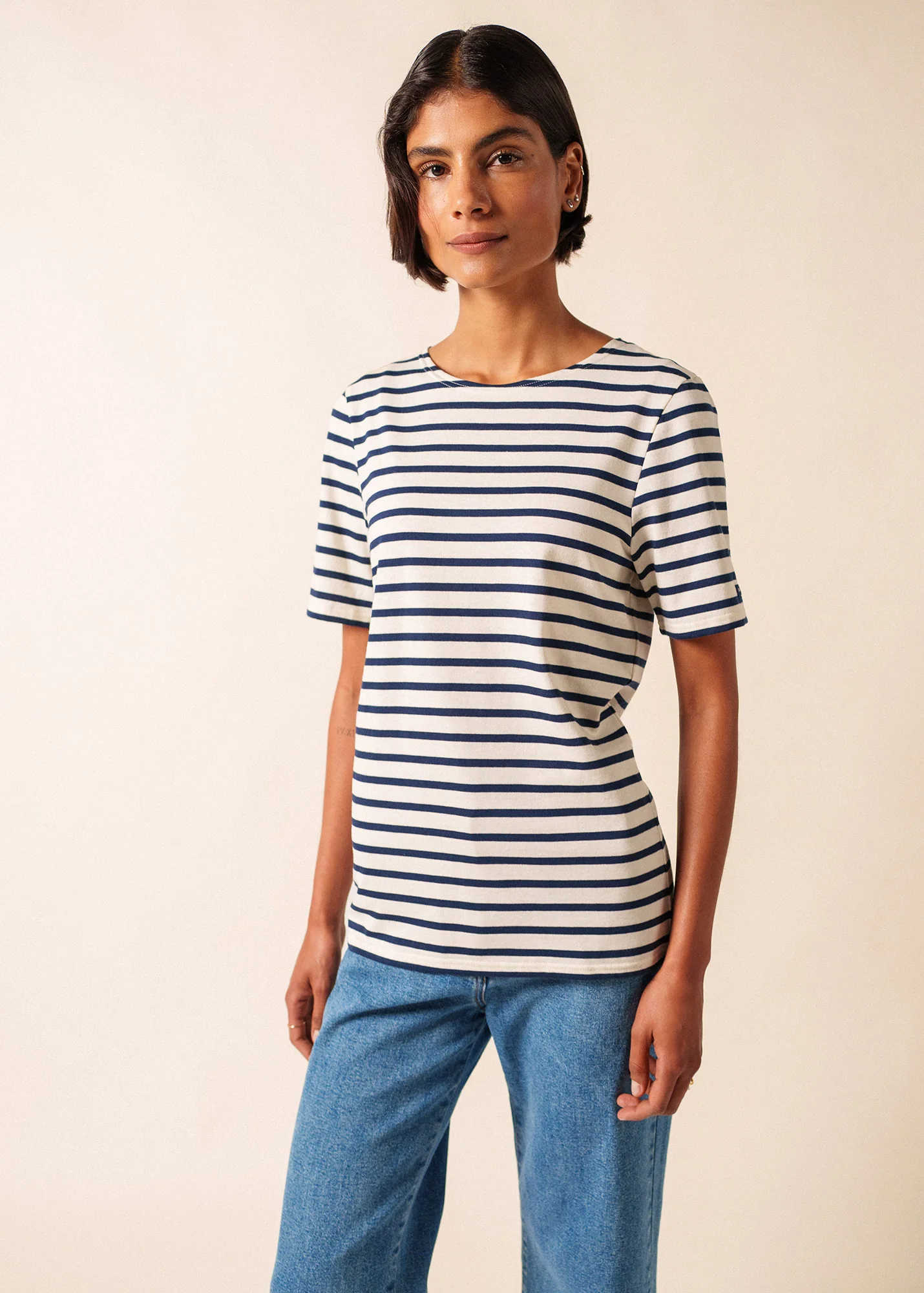 Levant Breton shirt (ECRU/MARINE) - Image 3