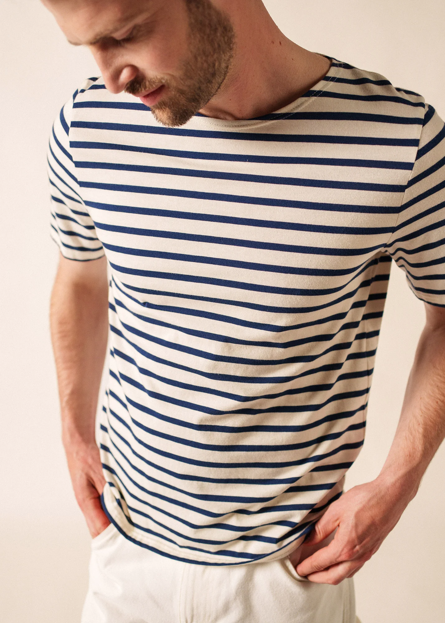 Levant Breton shirt (ECRU/MARINE) - Image 6