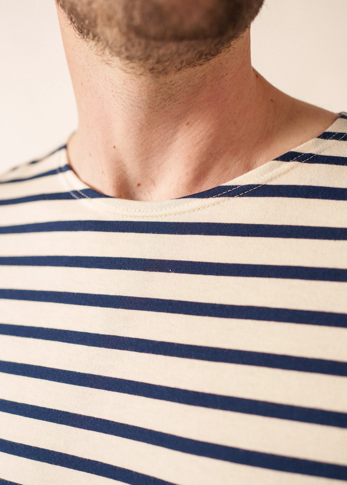 Levant Breton shirt (ECRU/MARINE) - Image 7
