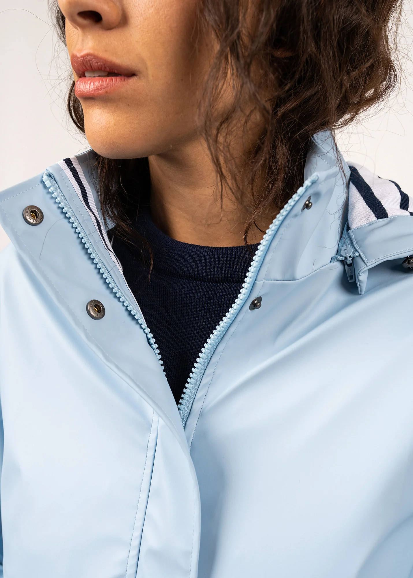 Ste Morgane parka - waterproof, striped jersey lining (CIEL) - Image 7
